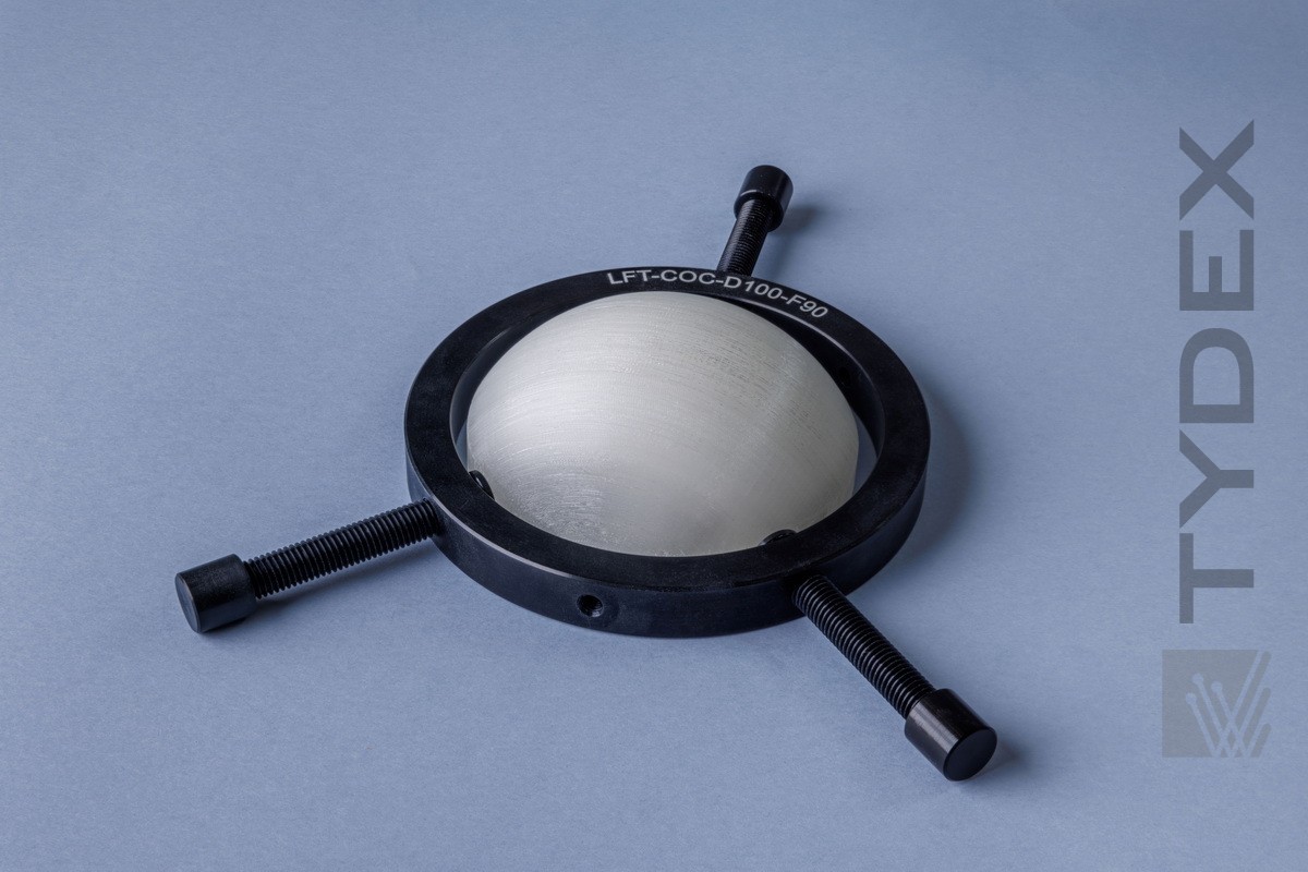 Aspherical THz F-theta Lenses