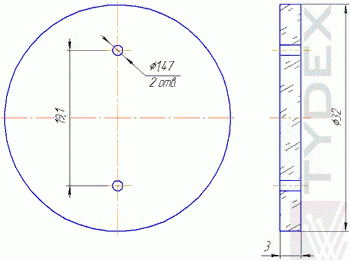 Drawings of the drilled windows